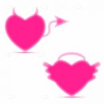 Neon Pink Good and Bad Heart Designs